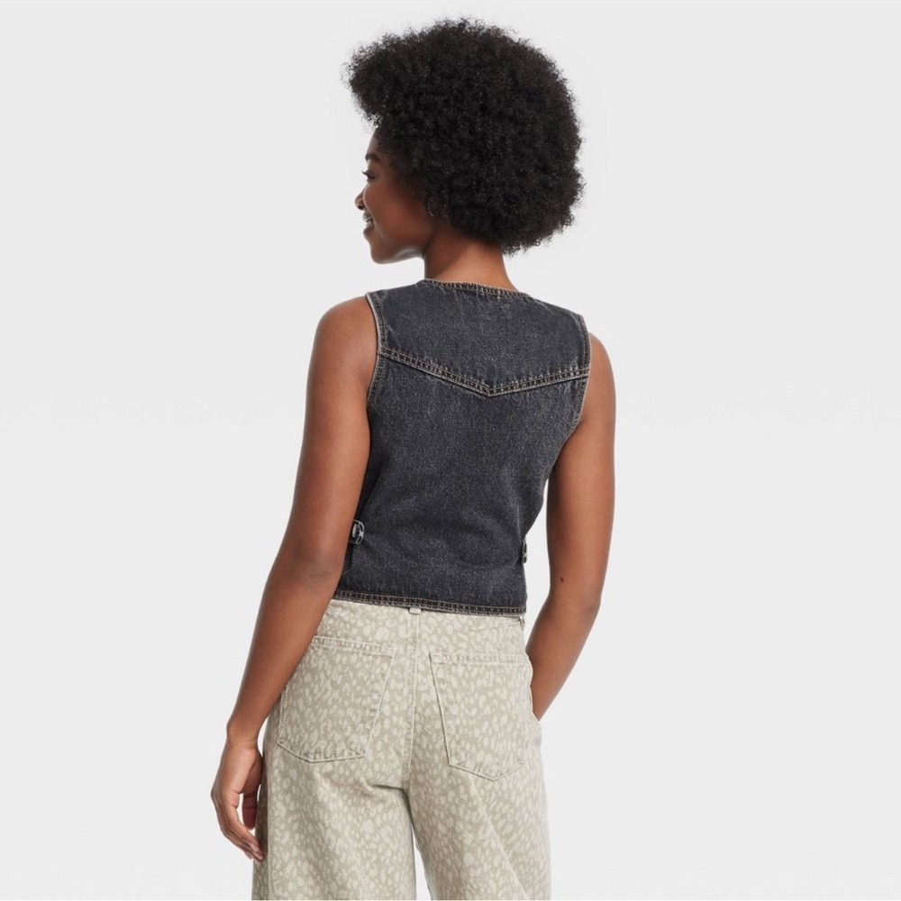 Women's Denim Vest - Universal Thread ~ Black 12 - Picture 3 of 3
